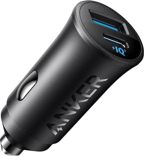 Anker Defender Autoladegerät 30W Schnellladen mit Anschlüssen: 1xUSB-A 1xType-C