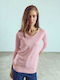 Celestino Damen Bluse V-Ausschnitt Rosa Hell