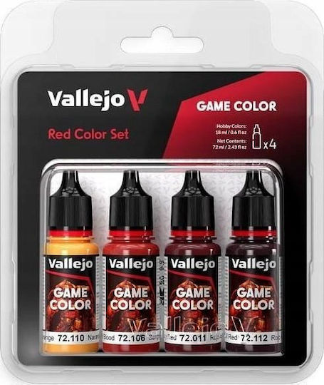 Acrylicos Vallejo Modellbau-Farben Rot 18ml 4 Stück