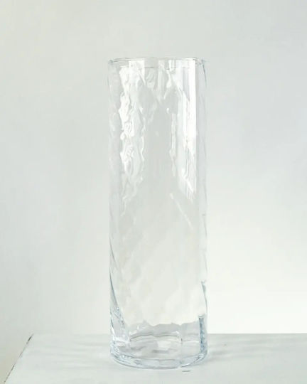 Decorative Floor Glass Transparent Vase Φ14xH45cm