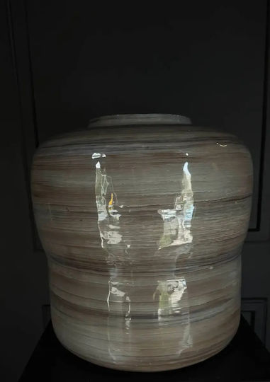 Decorative Floor Vase Metallic Blue 37xH37cm