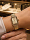Ieke Damenuhr Batterie mit Rostfreiem Stahlarmband Gold/Beige