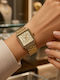 Ieke Damenuhr Batterie mit Rostfreier Stahlarmband Gold/beige