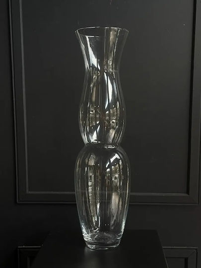 Decorative Floor Glass Transparent Vase Φ17xH70cm