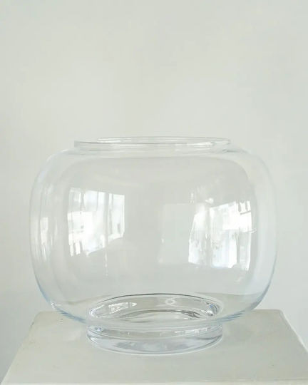 Decorative Glass Transparent Vase Φ22xH27cm