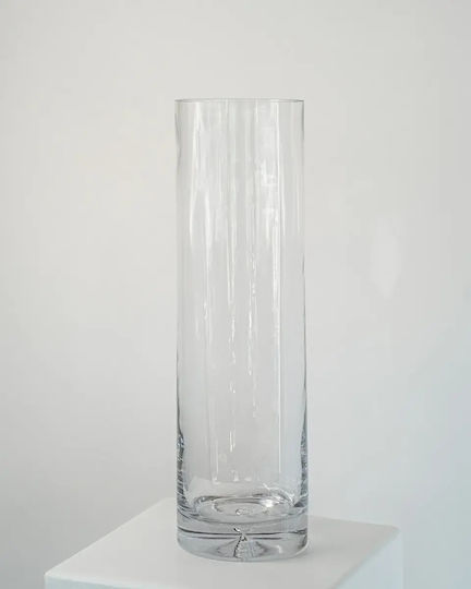 Glass Transparent Floor Vase Φ15xH50cm
