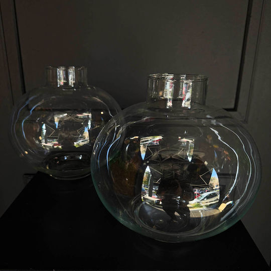 Set Decorative Transparent Glass Vases Φ25xH23cm
