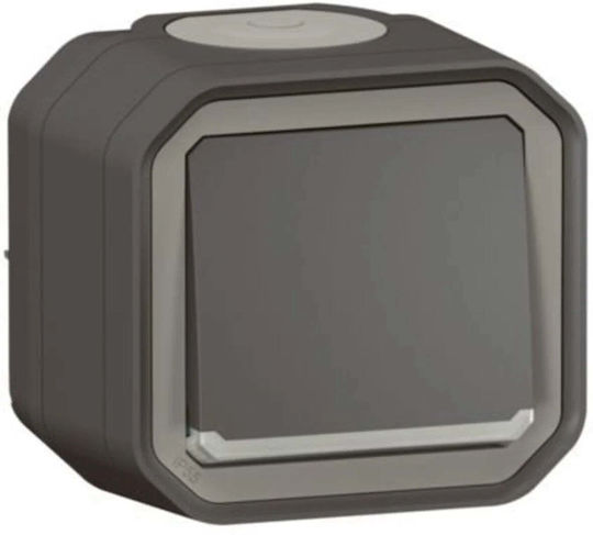 Legrand Plexo Waterproof Recessed Wall Switch with Frame Aller Retour Grey
