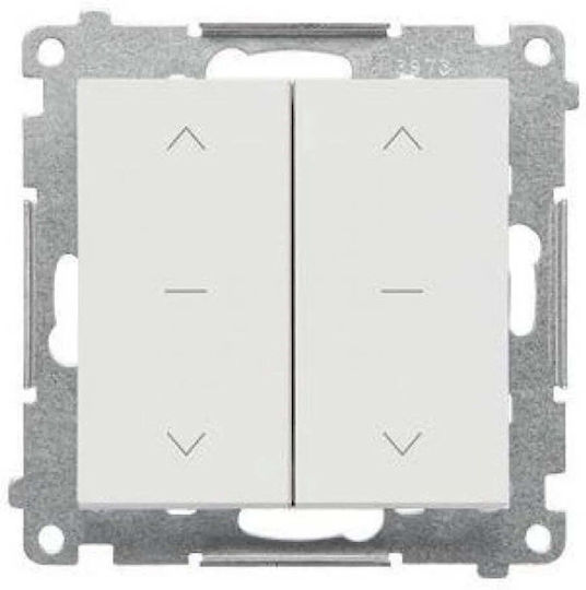 Kontakt-Simon Vertiefter Elektrischer Wandtaster Rollläden Zwei-Wege Ohne Rahmen Graue