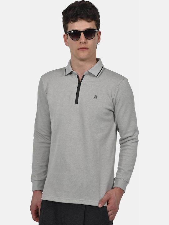 Berto Lucci Polo Long Sleeve Grey Light Blouse