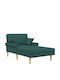 Șezlong Modern Din Țesătură Verde 106x174x86 Cm