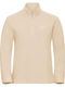 Winter Women's Fleece Blouse with Zipper Beige
