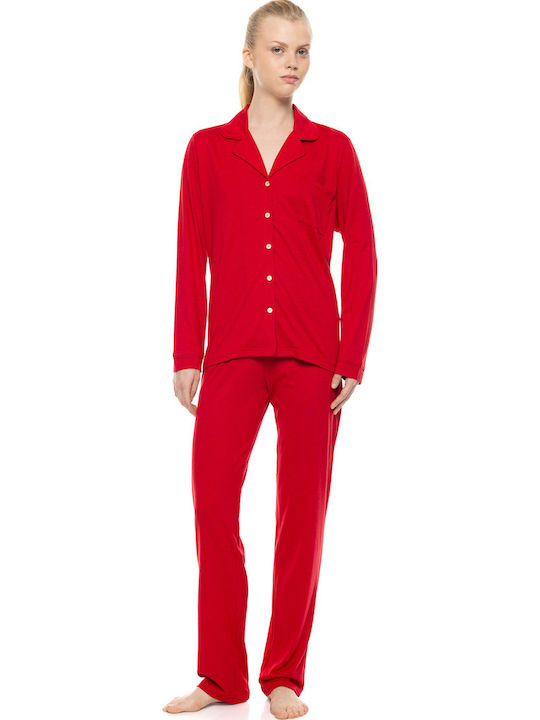 Pink Label Sommer Damen Schlafanzug Hose Rasberry