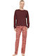 Pink Label Sommer Damen Schlafanzughose Dusty Pink