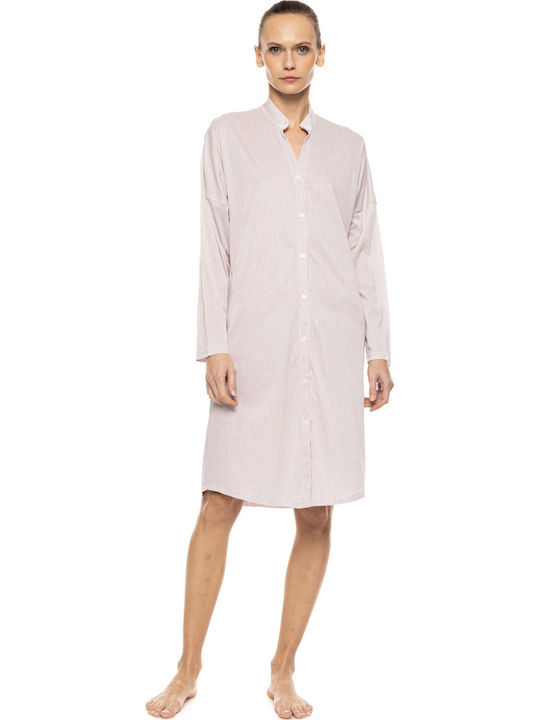 Pink Label Pink Label Sommer Damen Nachthemd Burgundisch