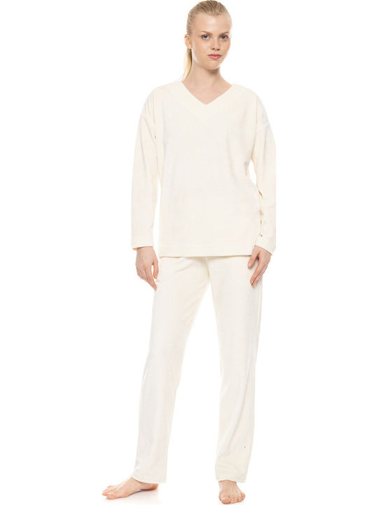 Pink Label Winter Damen-Schlafanzug-Set aus Sam...