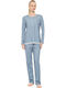 Pink Label Winter Women's Pyjamas Set Stone Blue