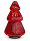 Weihnachtskerzen Glas Kerzenleuchter Rot 18x10cm