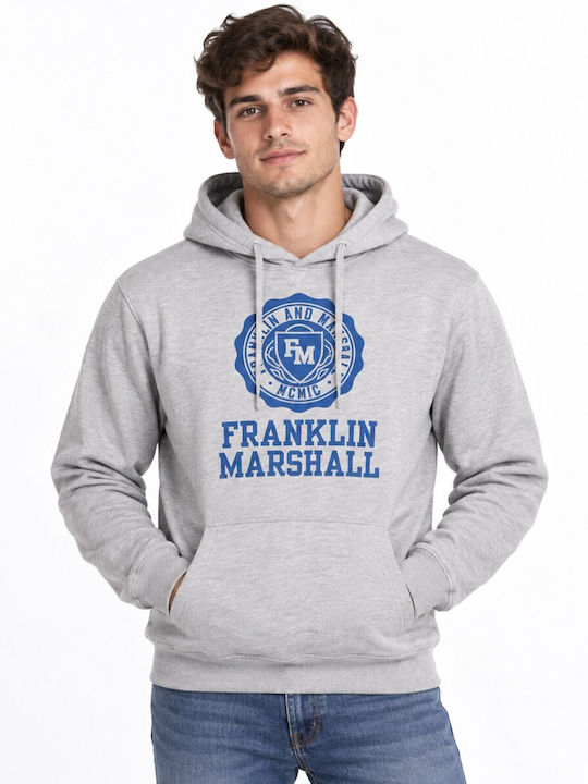 Logo Crest Hooded Sweatshirt Grey