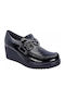 Leather Women's Moccasins In Black Color
