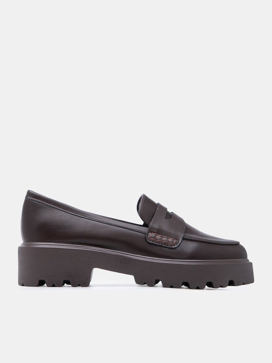 Luigi Women's Loafers in Brown Color
