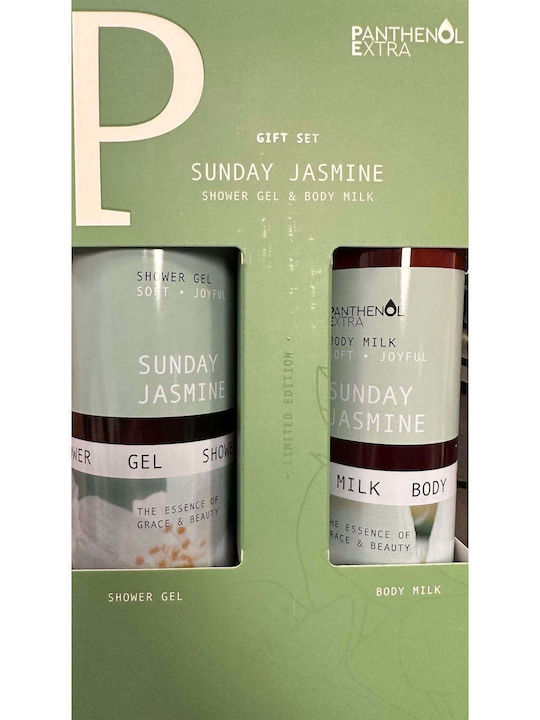 Panthenol Extra Sunday Jasmine Hautpflege-Set für Feuchtigkeitsspendend & Körperreinigung 2 Stück
