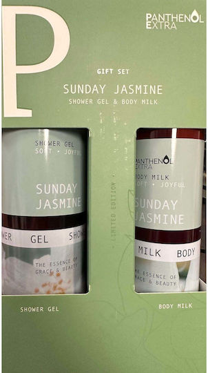 Panthenol Extra Sunday Jasmine Skin Care Set for Moisturizing & Body Cleaning 2 pcs