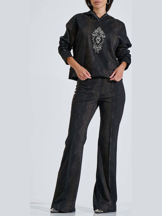 Bill Cost Women's Fabric Trousers Leopard Black