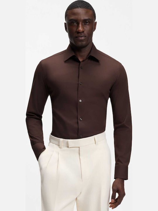 Boss Hank Long Sleeve Shirt in Narrow Fit Dark ...