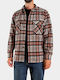 Herrenhemden Langärmeliges Flanell Overshirt in Normale Passform Geprüft Braun Karomuster Schokolade