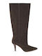 Wildleder Damenstiefel mit Hohem Absatz Braune