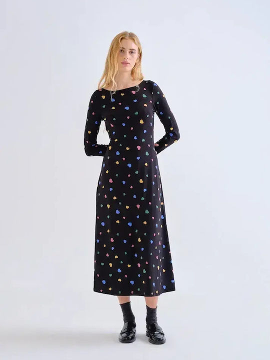 Compania Fantastica Sommer Midi Damenkleid Schwarz