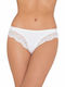 Cotton Women's Briefs with Lace White