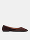 Women's Pointed Toe Brown Ballerina Shoes