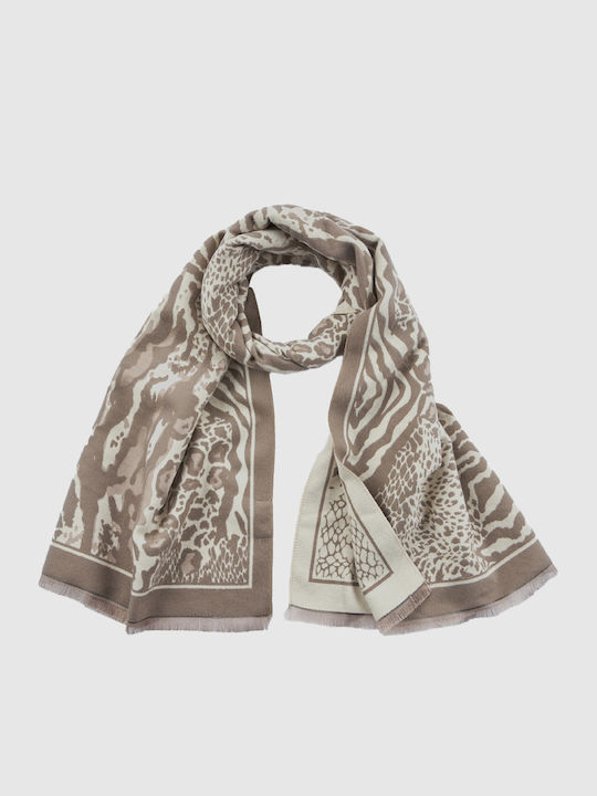 Verde Damen Wollschal Beige