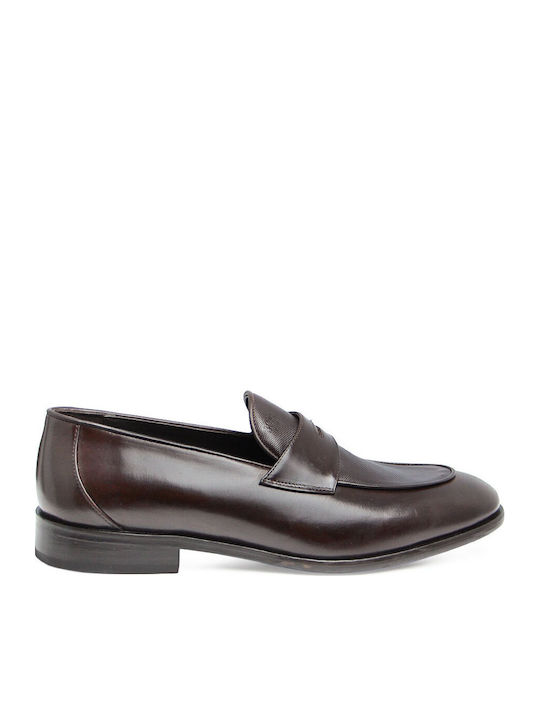 Boss Shoes Кожени мъжки мокасини в кафяв цвят