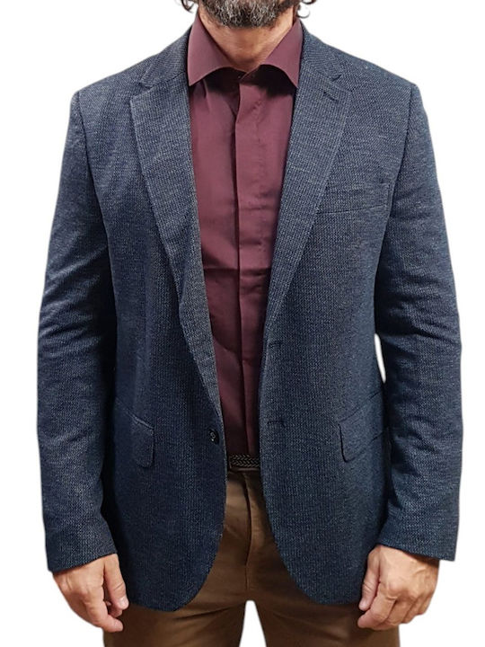 Jeff Men’s Suit Jacket with Regular Fit Indigo