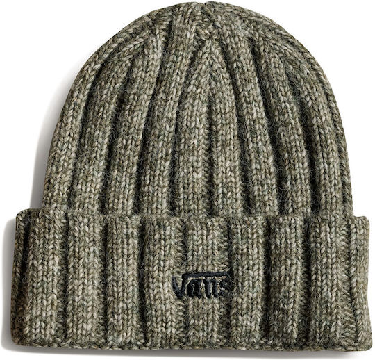 Tall Cuff Beanie Men's Knitted Beanie in Khaki Colour