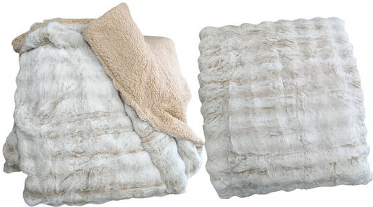 Sherpa Blanket Super Double 220x240cm Beige KYKB-1556-Beige