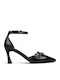 Pantofi cu toc din lac Negre