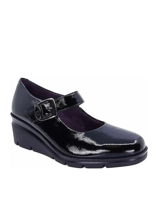 Leder Damen Mokassins in Schwarz Farbe