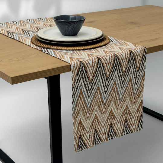 Lino Home Yeda Brown Runner 40x160cm