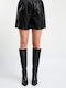 Women's Leather Shorts Black