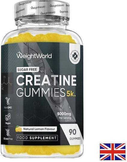 WeightWorld Креатин (монохидрат) Мускулна Сила И Бързо Възстановяване 1666 mg Лимонов Вкус 90 желирани бонбона