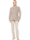 Pink Label Winter Women's Fleece Robe Sand