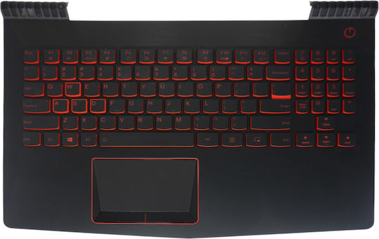 Laptop Keyboard Palmrest Lenovo Legion Y520-15IKBN 80WK 80WK00LQGE 80WK008QMZ 80WK00D3MZ 80WK012MGE 5CB0V07024 US Backlit Black Code 40476USPALMBL