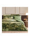 Valeron Set Huse Pentru Pilote 200x220cm Dublu Cu 4 Fețe De Pernă & 1 Cearșaf Verde