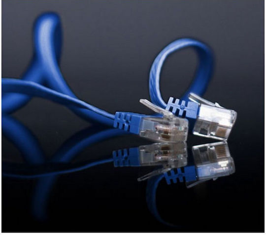 Shiverpeaks Flat U/UTP Cat.6 (Gigabit) Network Cable Ethernet 0.25m Blue