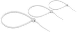 Sapiselco Plastic Cable Ties 135mm x 5mm in White Colour (100 pcs) SEL.2.203