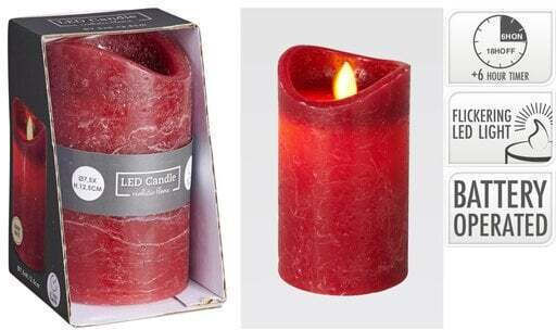 Koopman Dekoratives Tischlicht LED Warmweiß Wachs-Politur 7.5x12.5cm